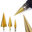 HSS steel step cone drill bit set with titanium coating.