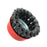 Black wire wheel brush for rugged tasks.