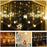 Warm white LED curtain lights with star shapes